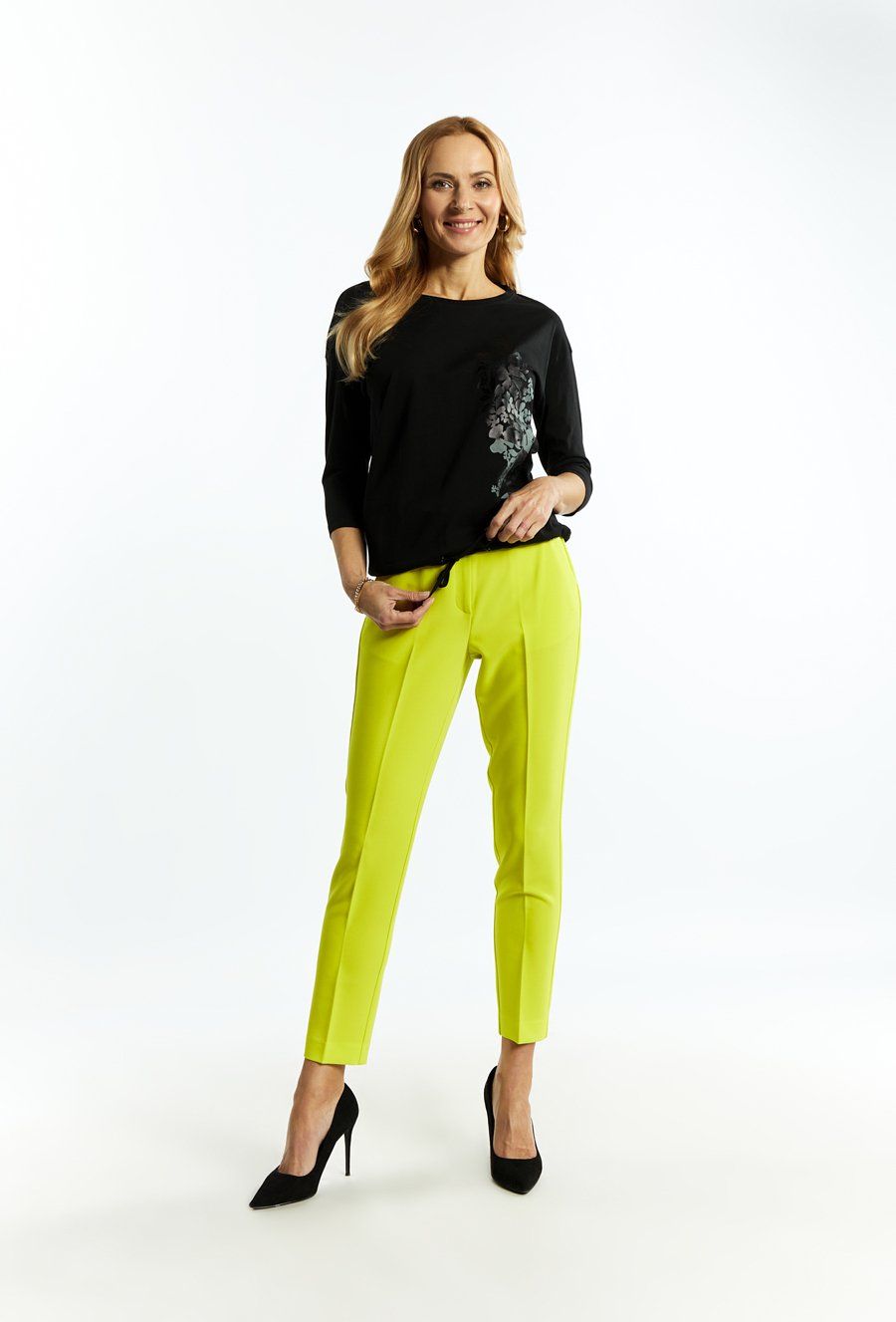 T-shirt damski ze ściągaczem