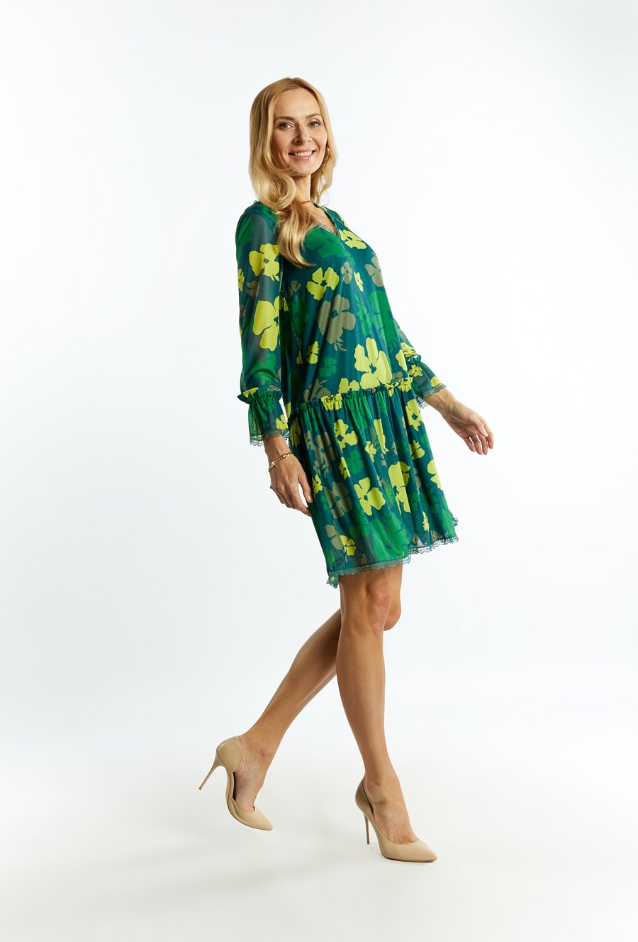 Wzorzysta sukienka damska