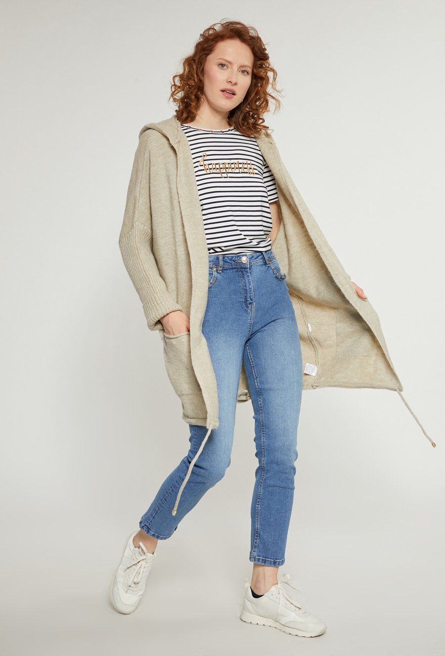 Kardigan damski o kroju nietoperza