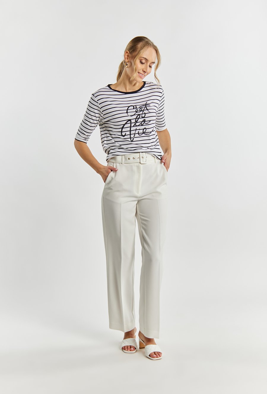 T-shirt damski w paski