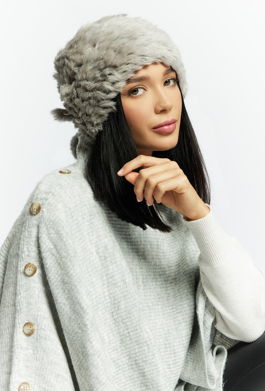 Czapka damska z futerka