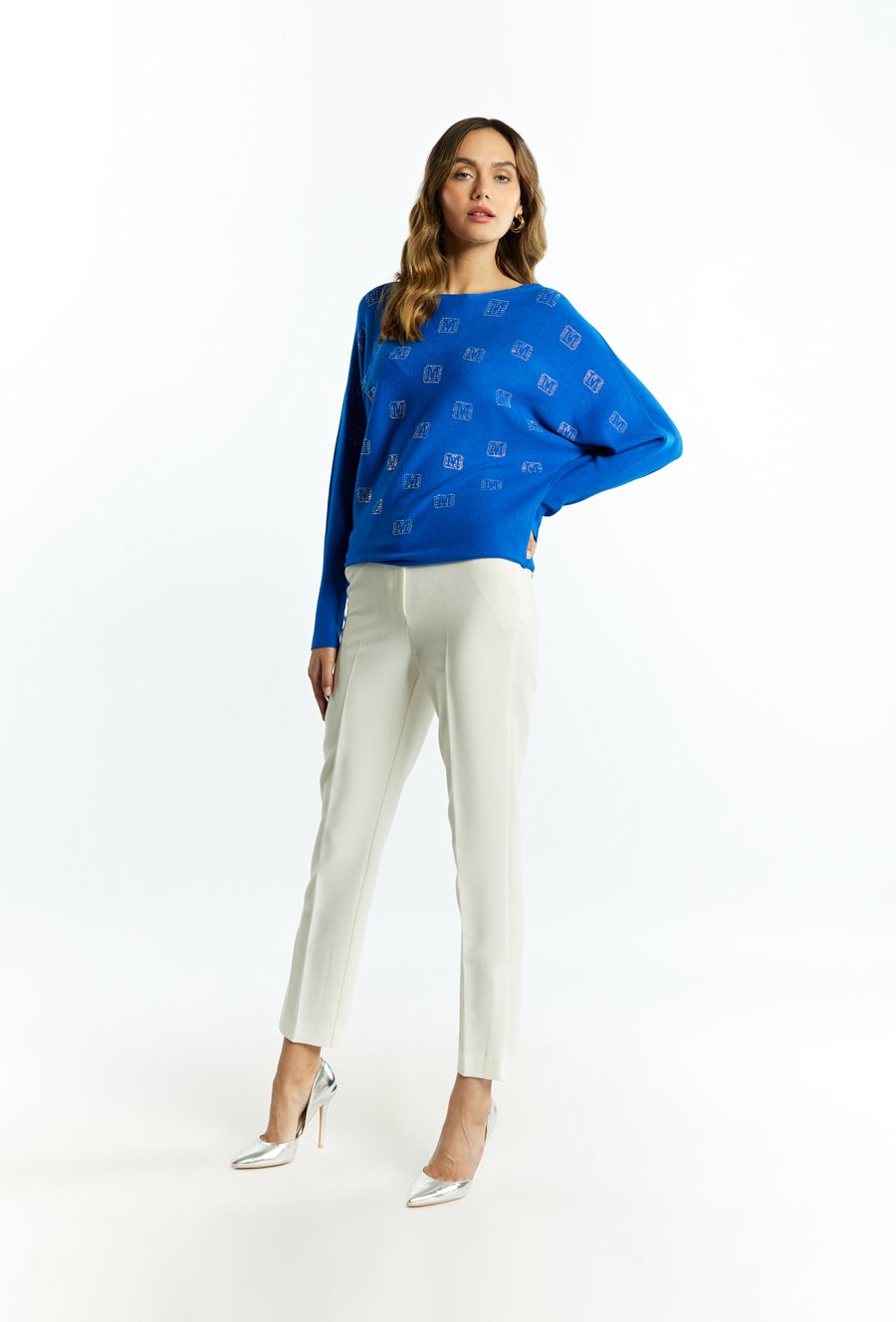 Sweter damski z małymi dżetami