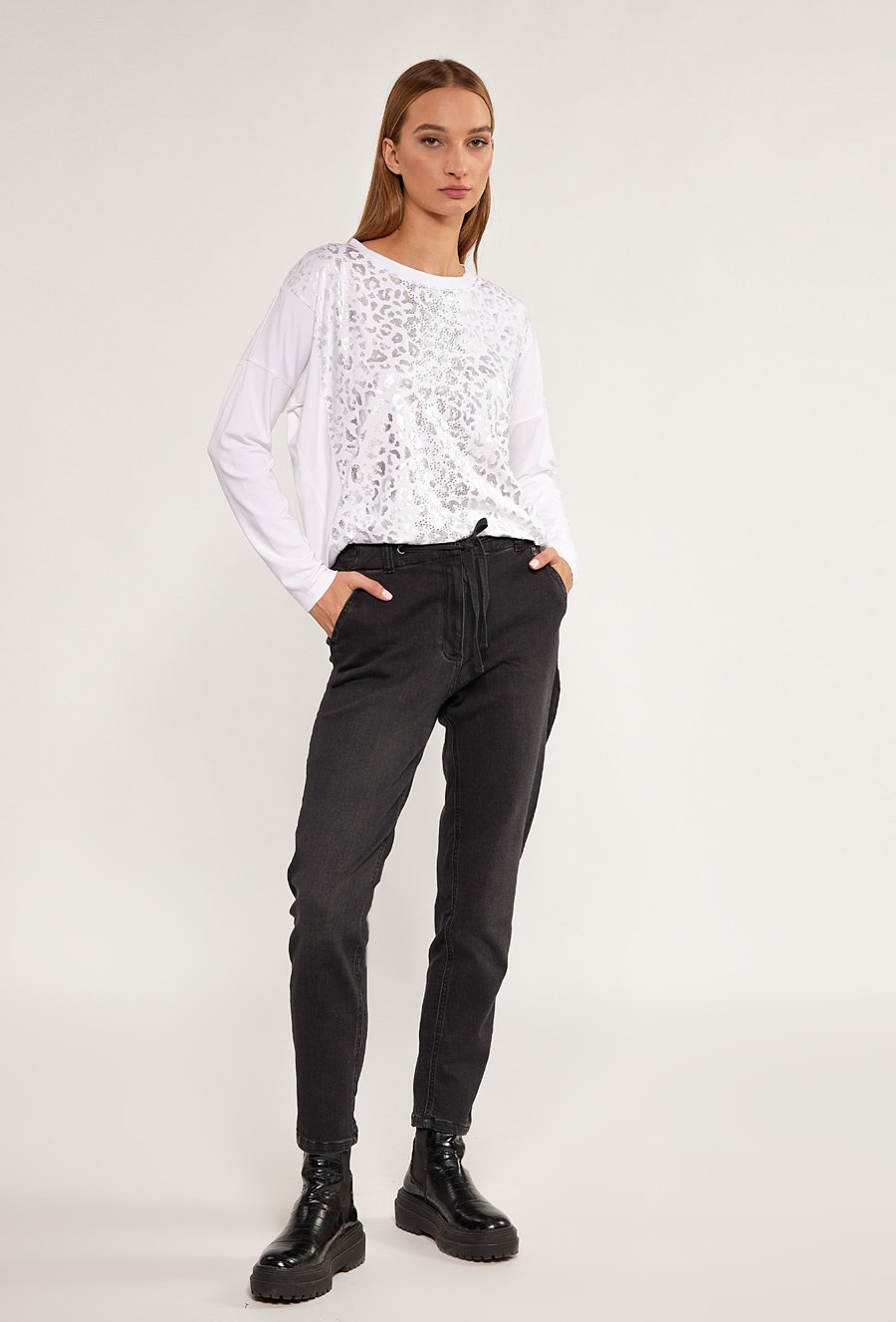 Bluzka z ozdobnym panelem