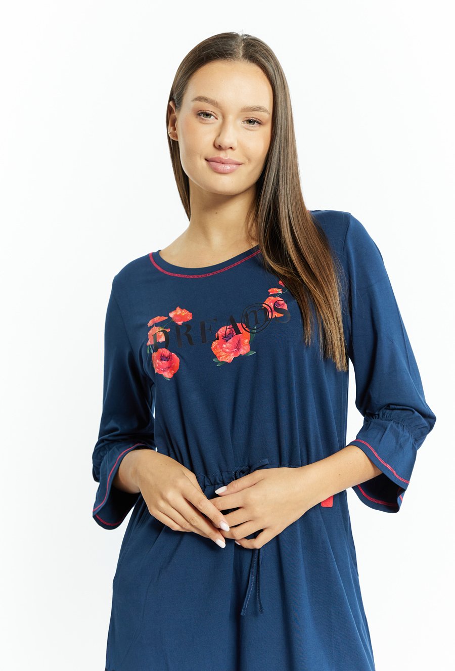 Koszula nocna ze ściągaczem