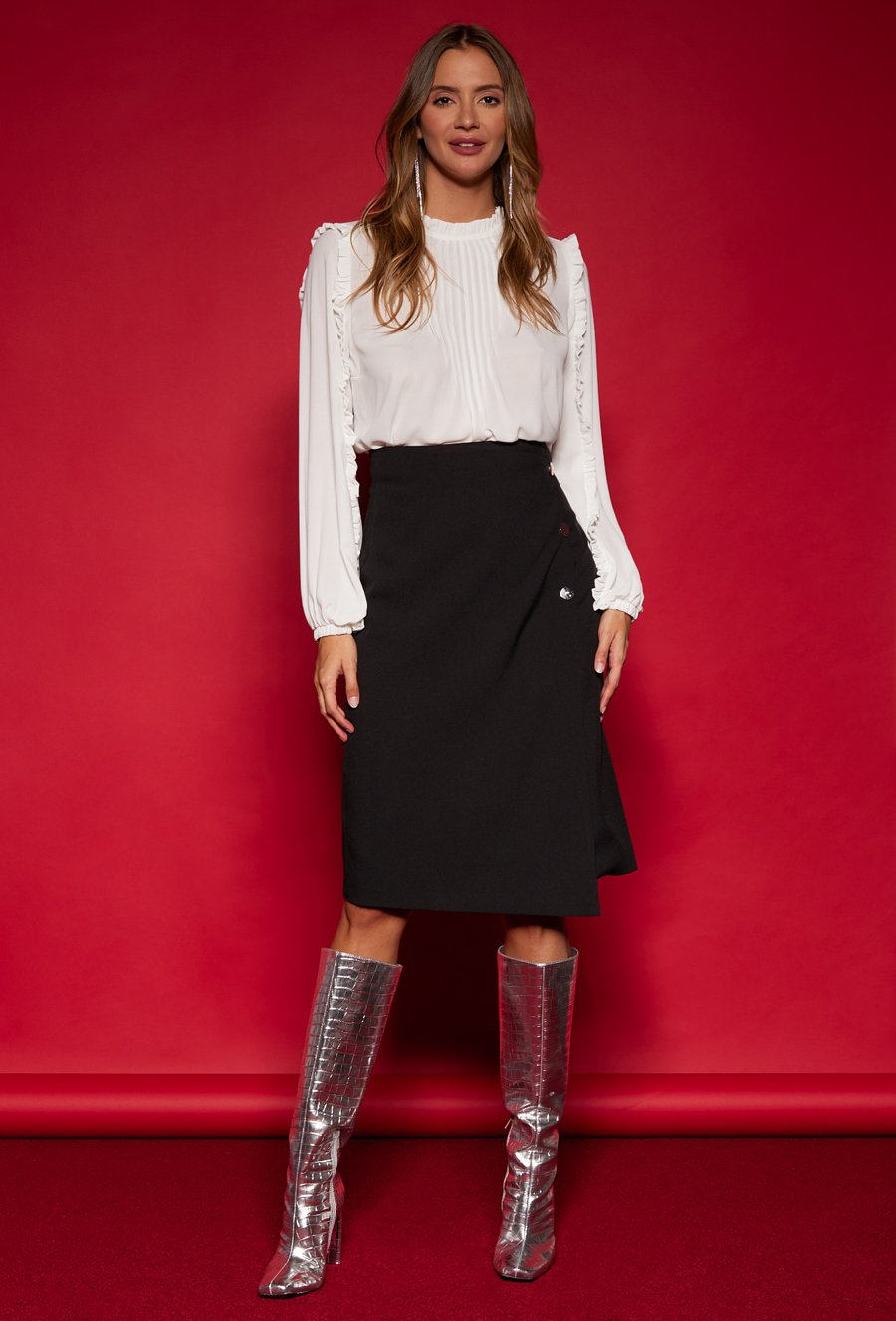 Bluzka z plisowanym panelem