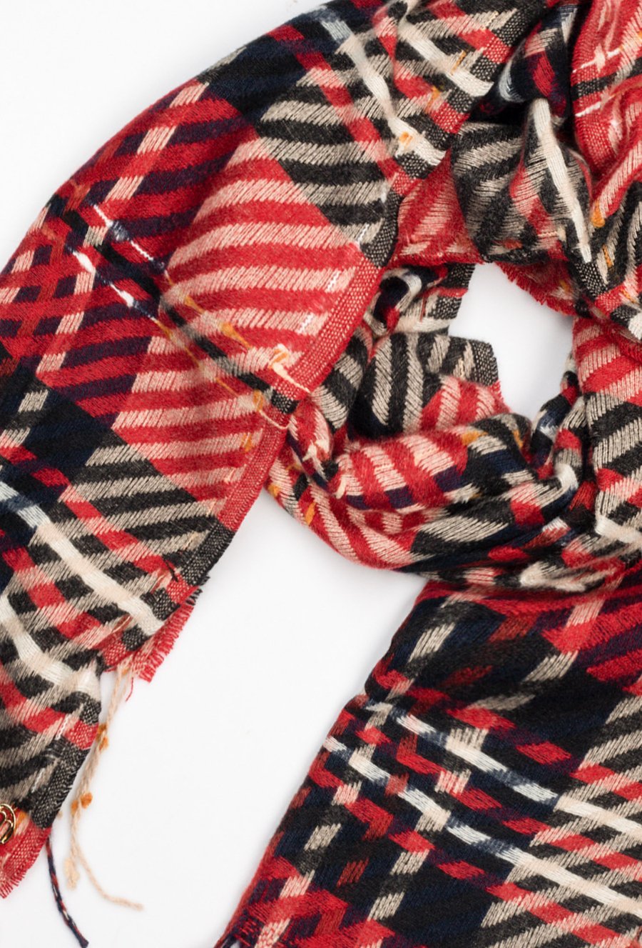Szal w kolorową kratę