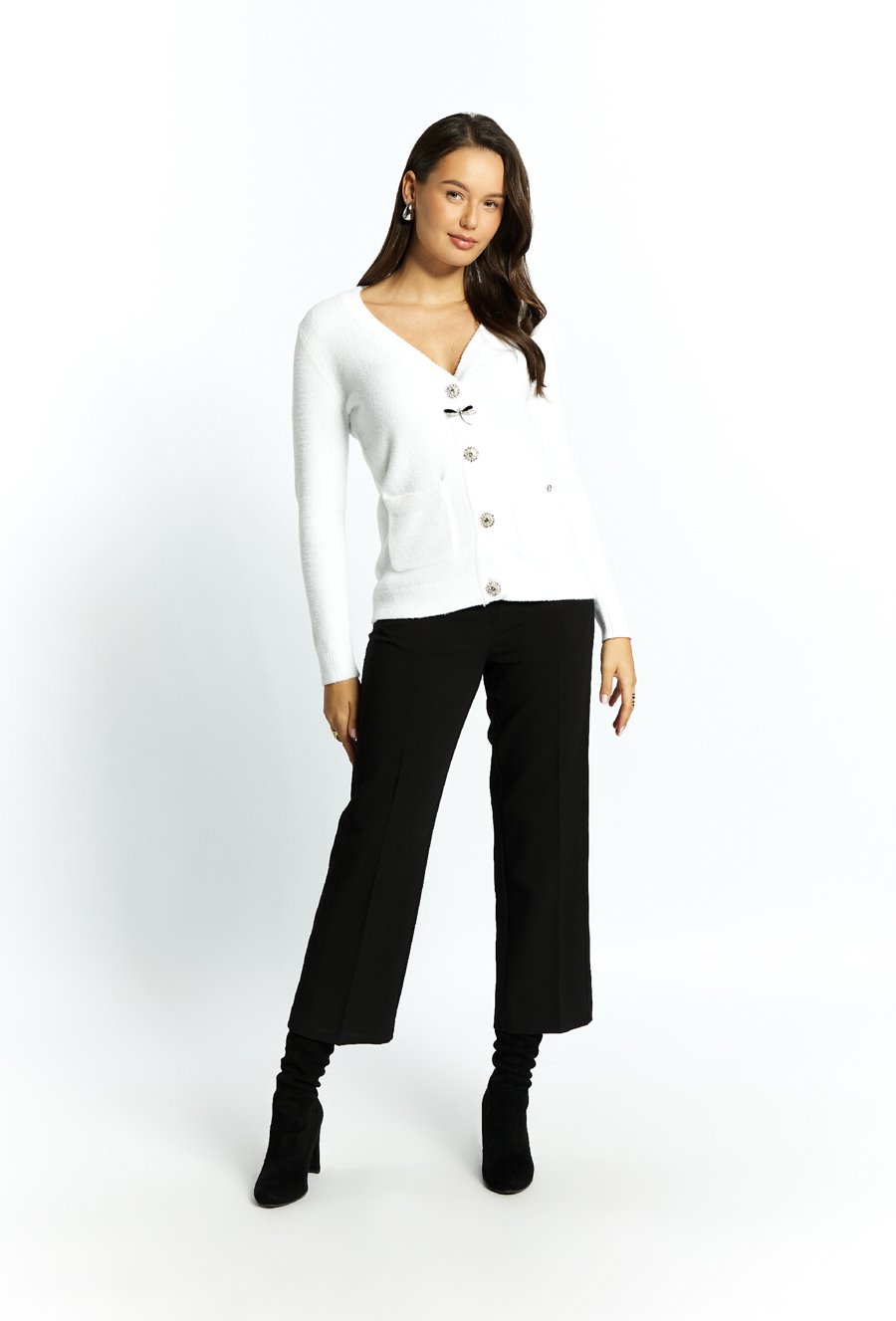 Sweter damski z broszką