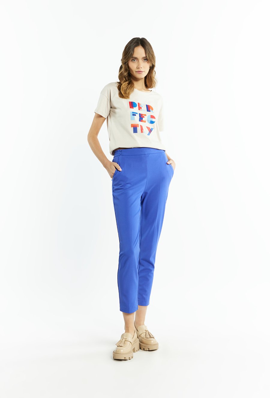 Spodnie damskie z elastyczną gumą