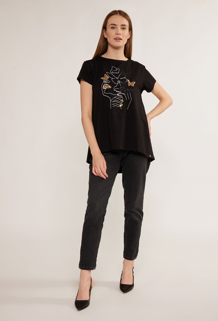 Bawełniany t-shirt z wzorem