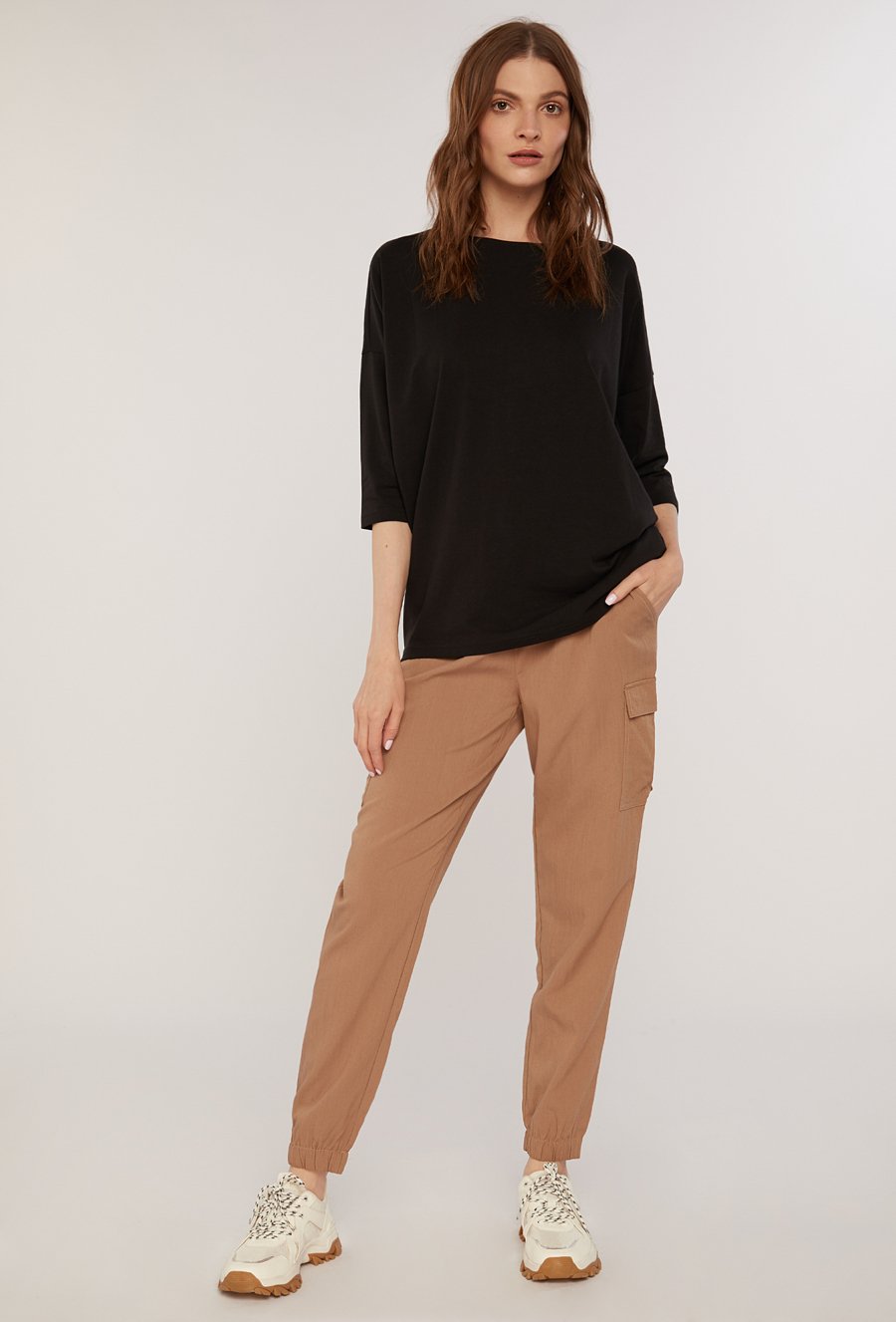 Wiskozowe spodnie typu cargo