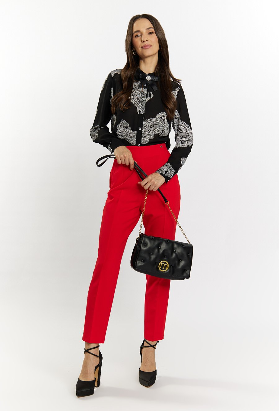 Torba damska z ozdobnymi przyszyciem