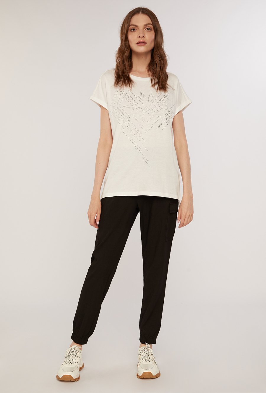 Wiskozowe spodnie typu cargo