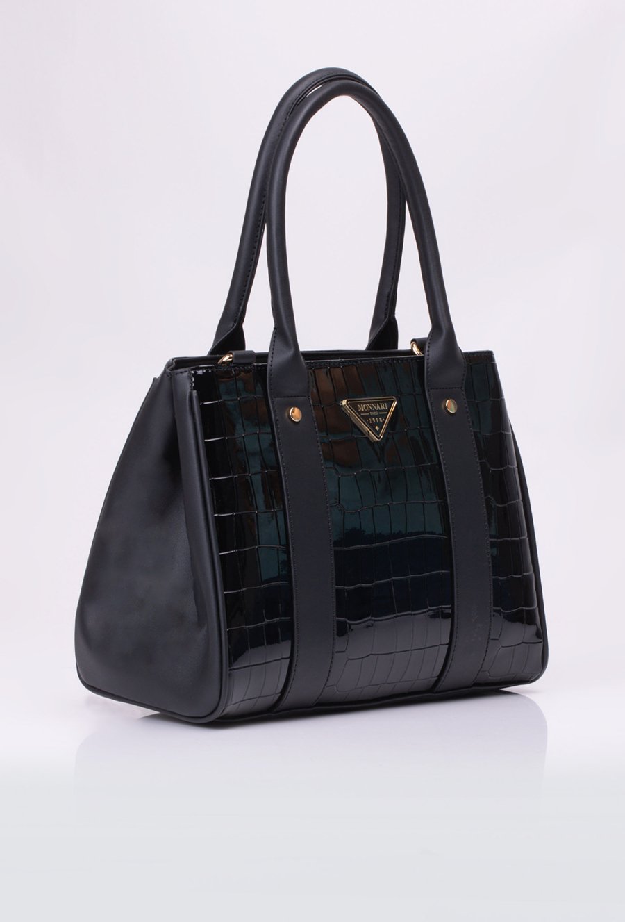 Lakierowana torba damska z wzorem