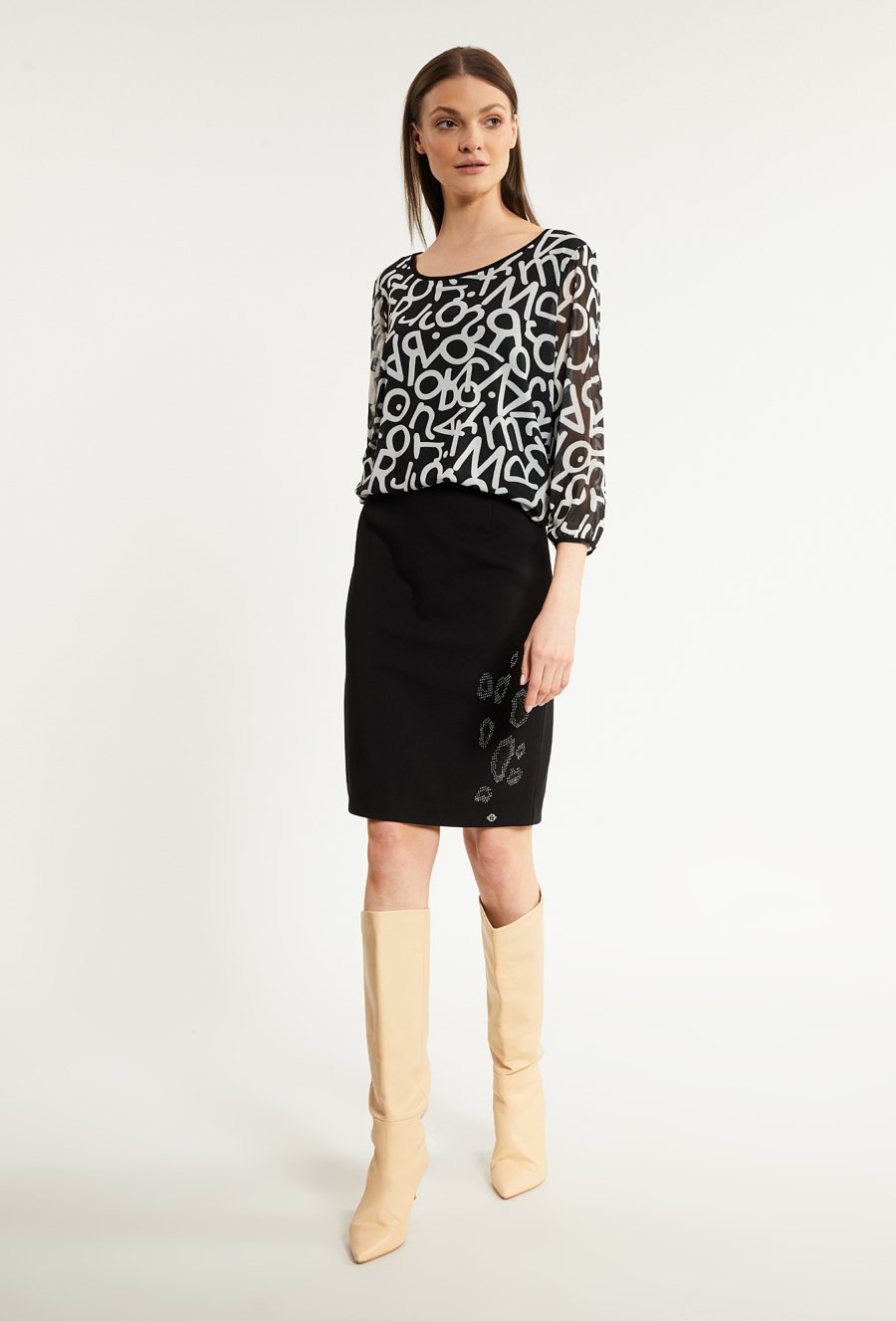 Wzorzysta bluzka damska