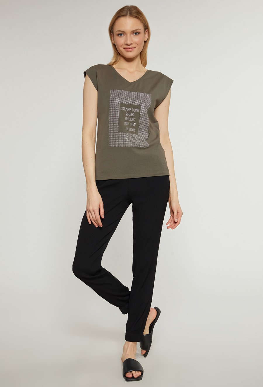 T-shirt z dżetowym panelem