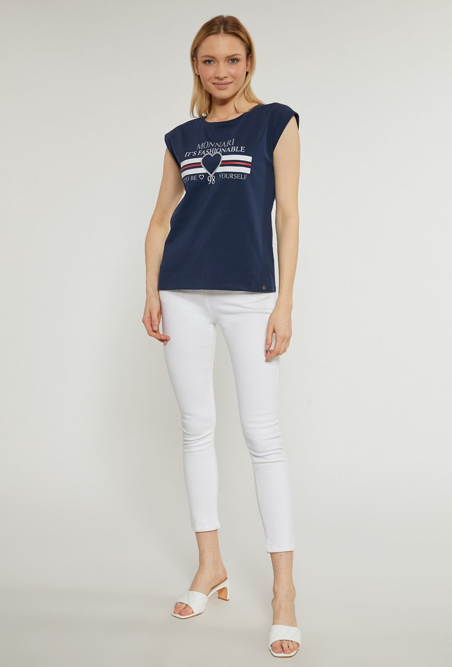 T-shirt damski z ozdobnym panelem