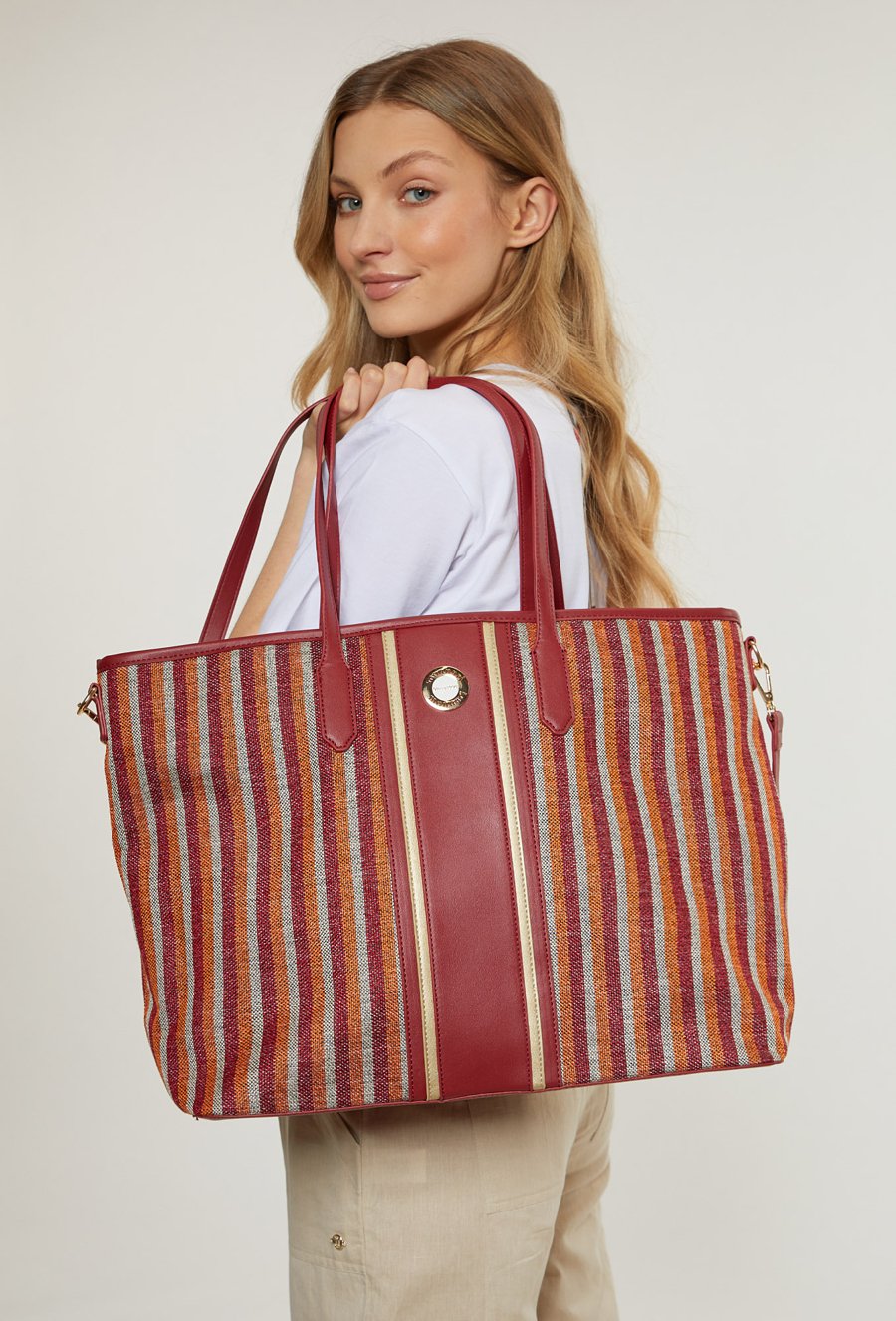 Shopper w kolorowe paski