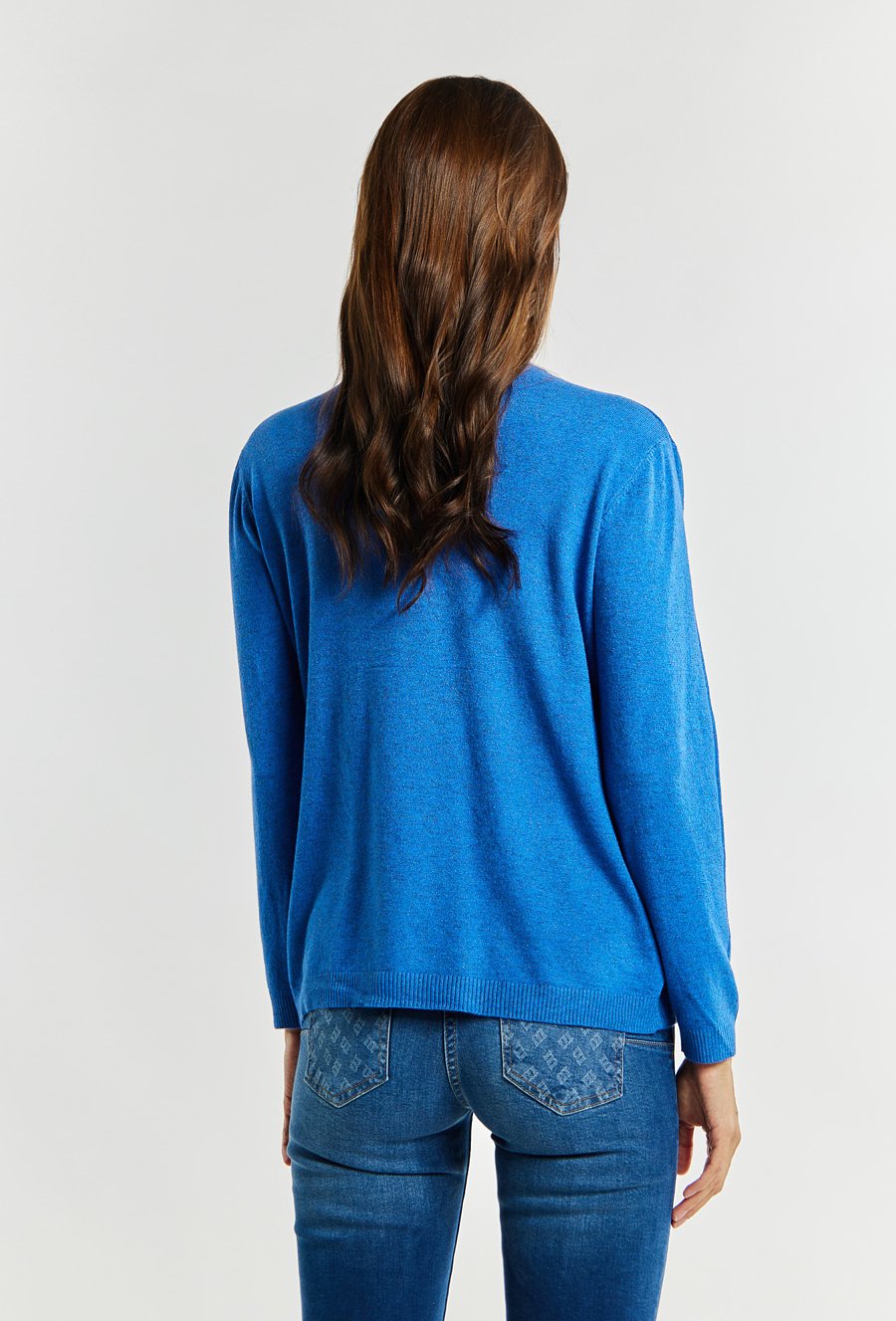 Połyskujący sweter damski