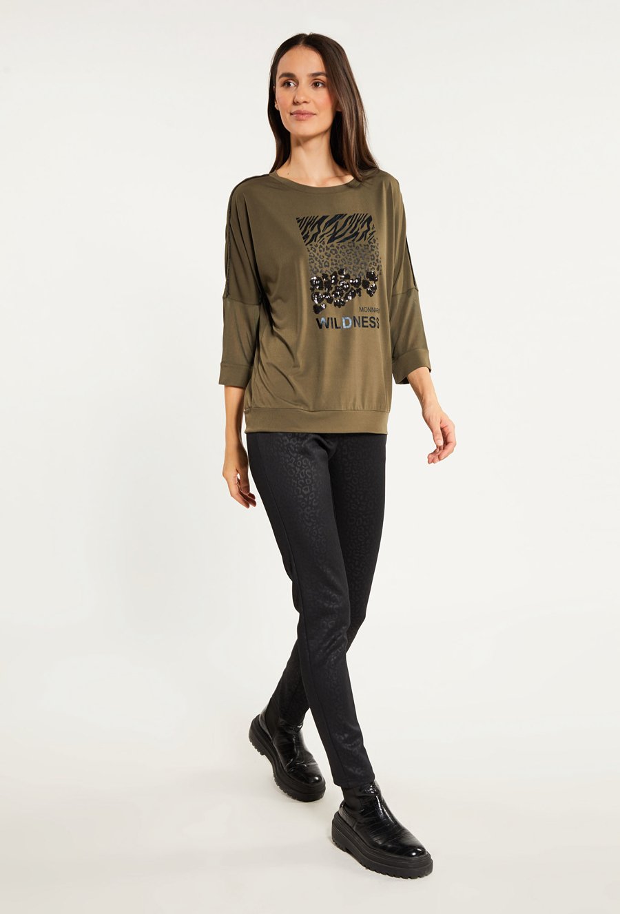 Bluzka damska z ozdobnym panelem