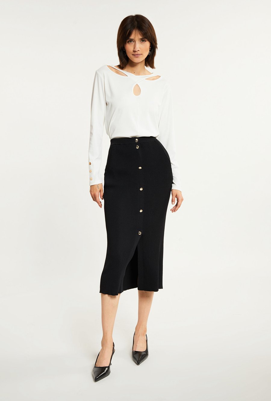 Prążkowana bluzka damska