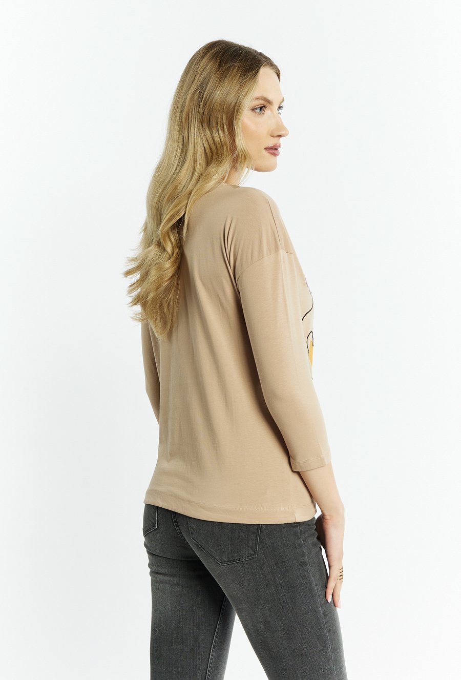 T-shirt damski z naszytą aplikacją