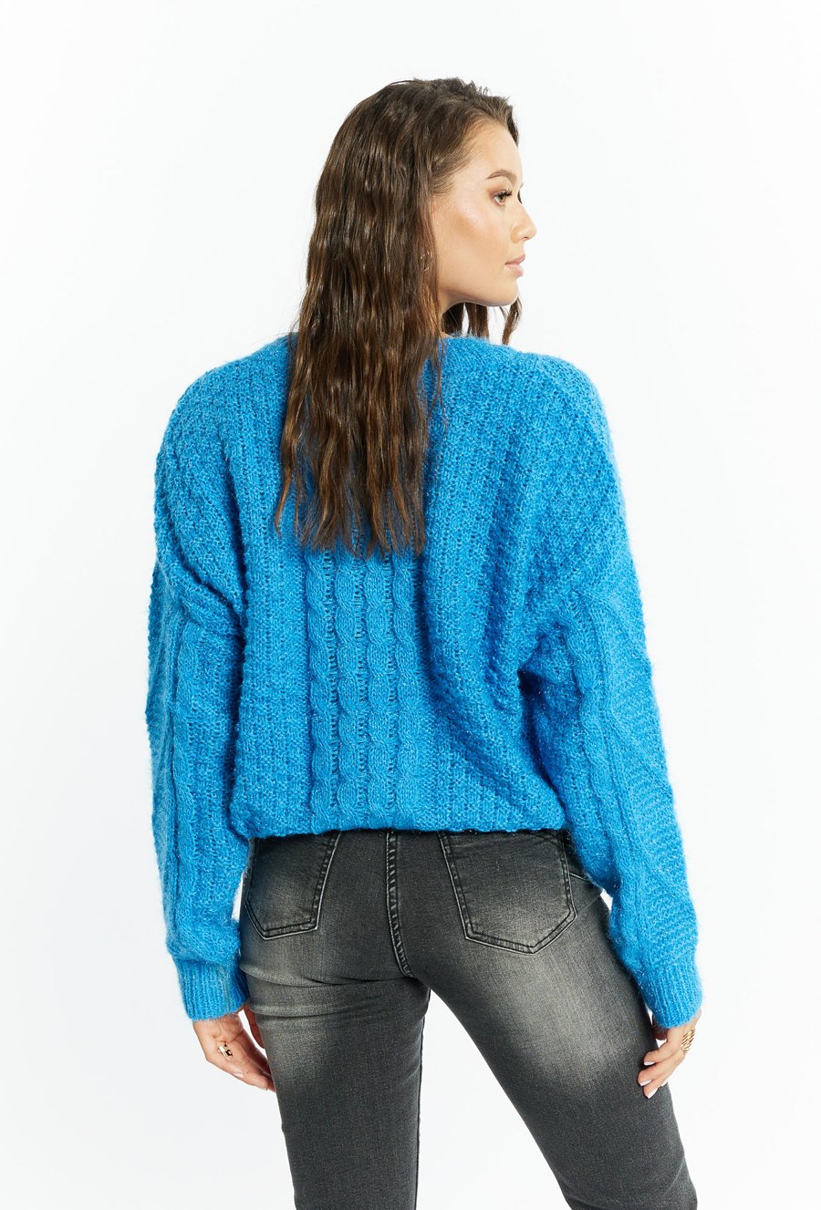 Sweter damski ze splotem