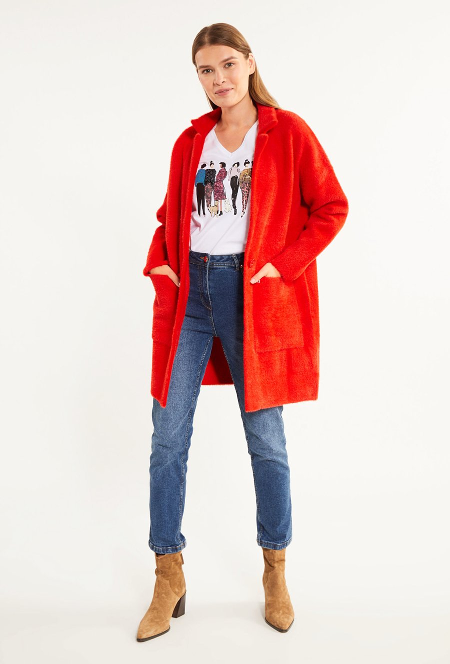 Płaszcz o luźnym kroju