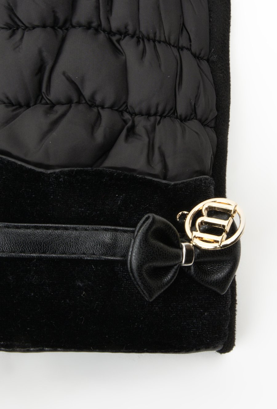 Rękawiczki damskie z łączonych materiał&oacute;w