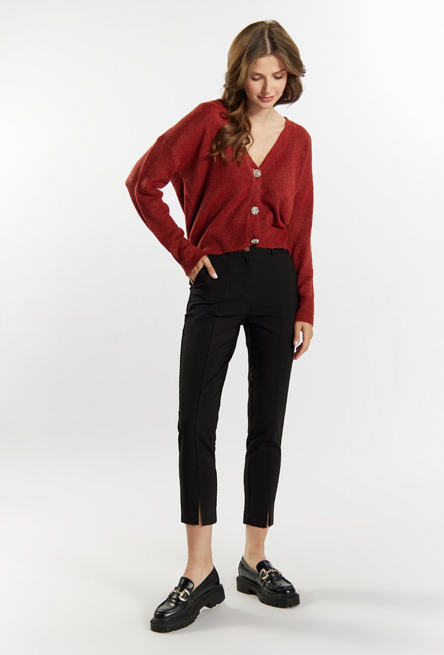 Eleganckie spodnie z prostą nogawką