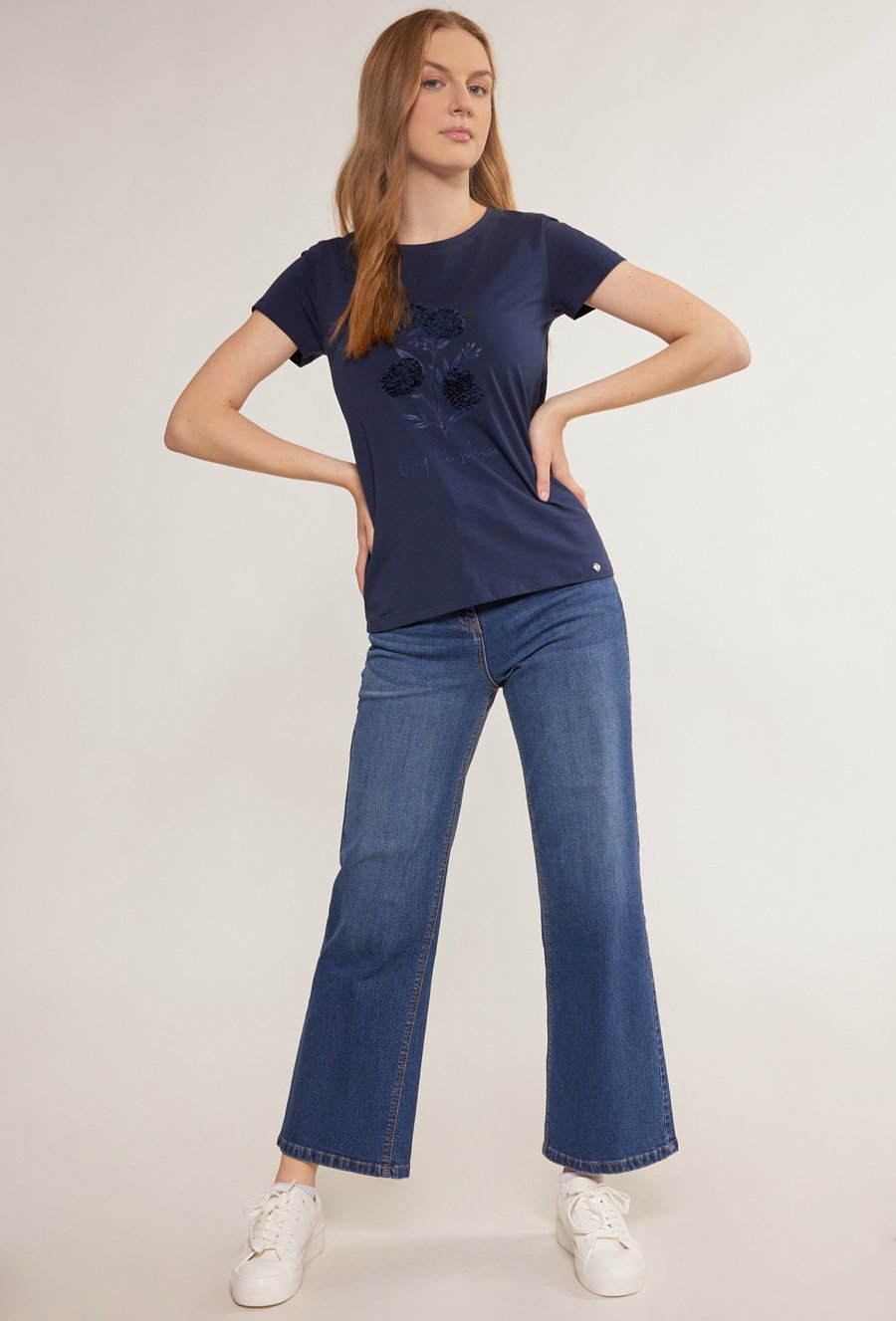 T-shirt z ozdobnym panelem