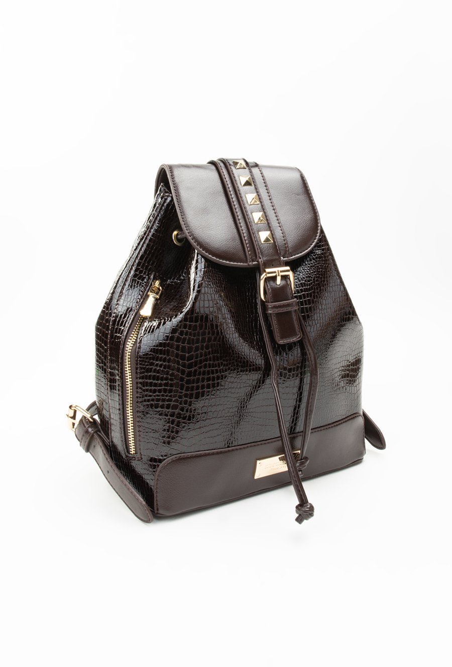 Lakierowy plecak damski