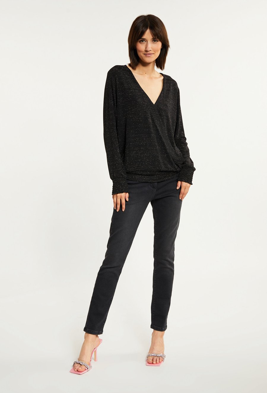 Kopertowa bluzka z długim rękawem