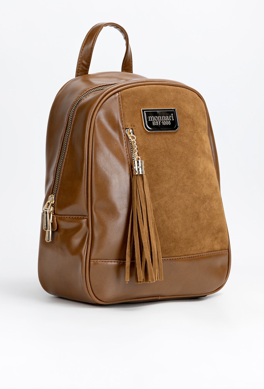 Tekstylny plecak damski z frędzlami