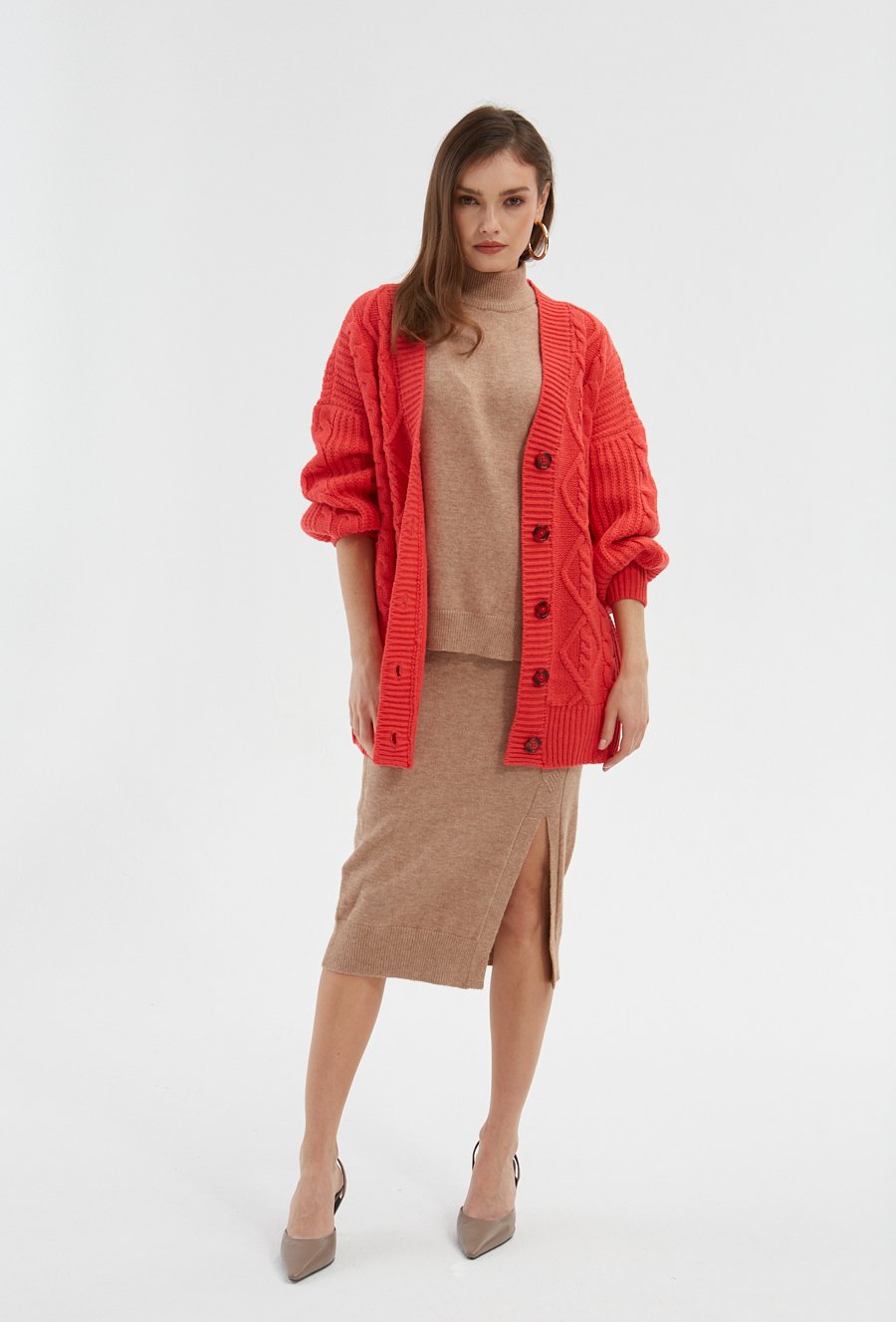 Kardigan o warkoczowym splocie