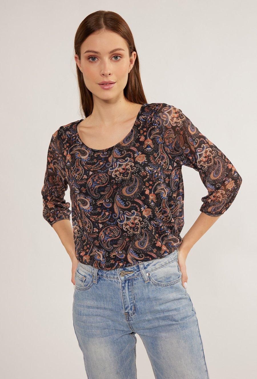 Wzorzysta bluzka damska
