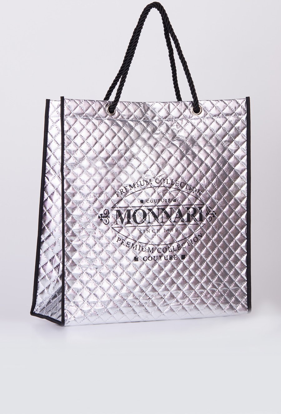 Pikowana, połyskująca torba na zakupy