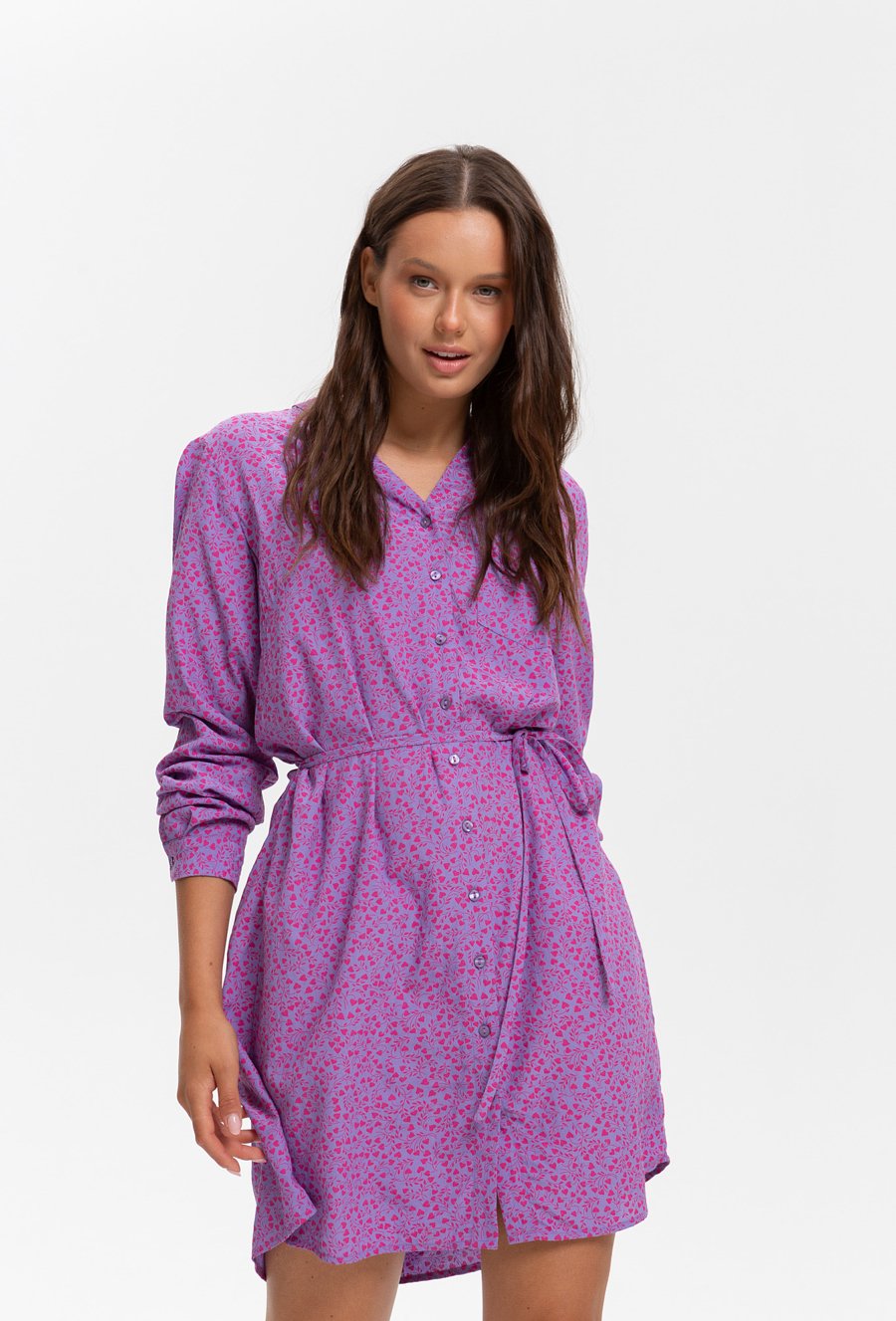 Wiskozowa tunika z paskiem