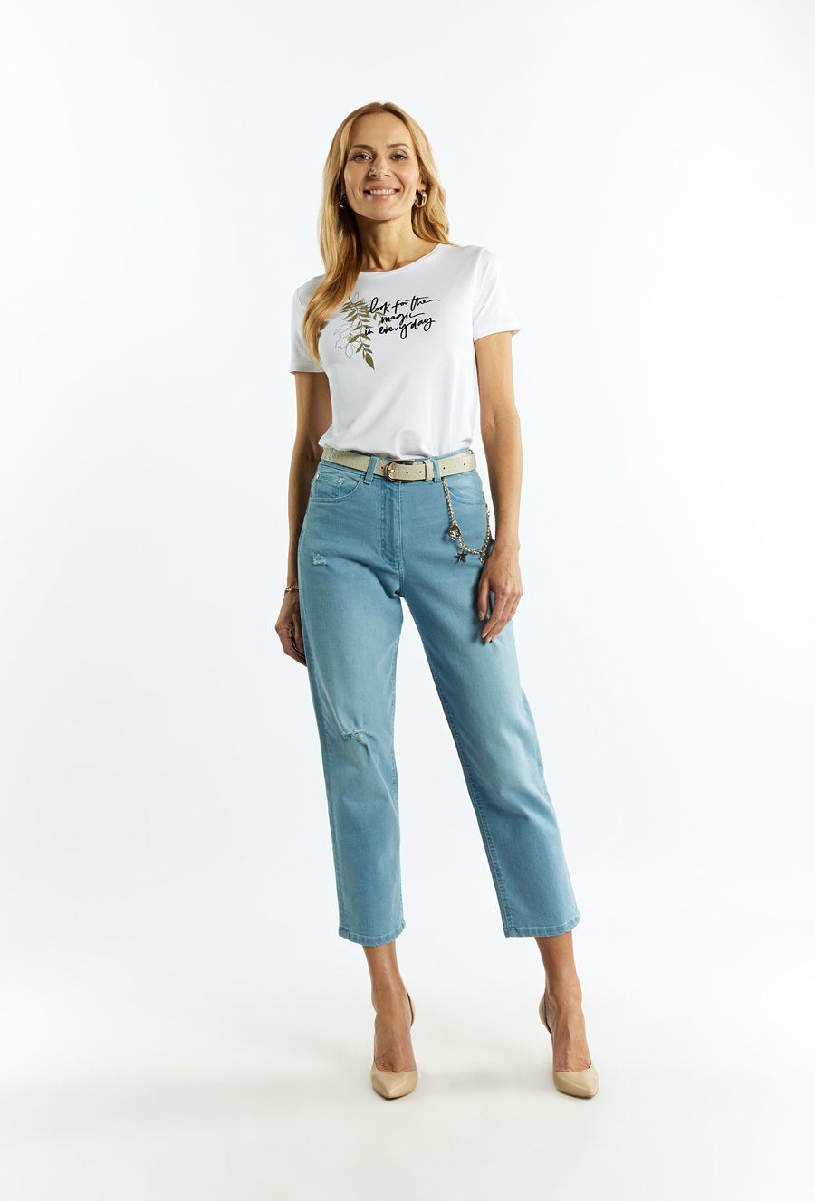 Wiskozowy T-shirt damski