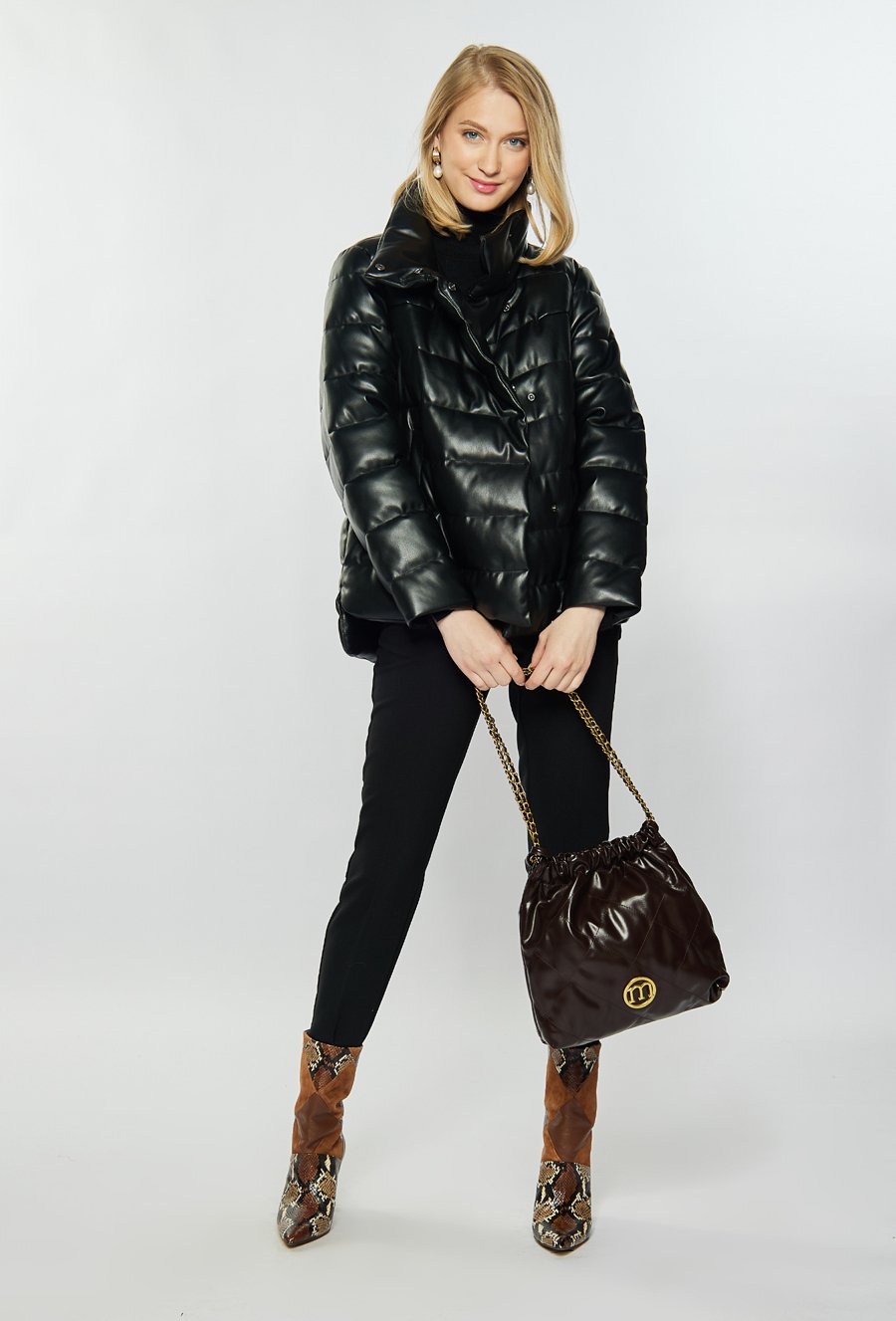 Torba damska typu worek z pikowaniem