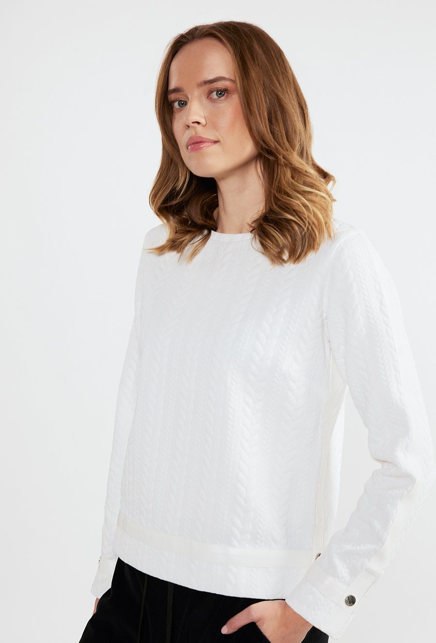 Bluza z warkoczowym wzorem