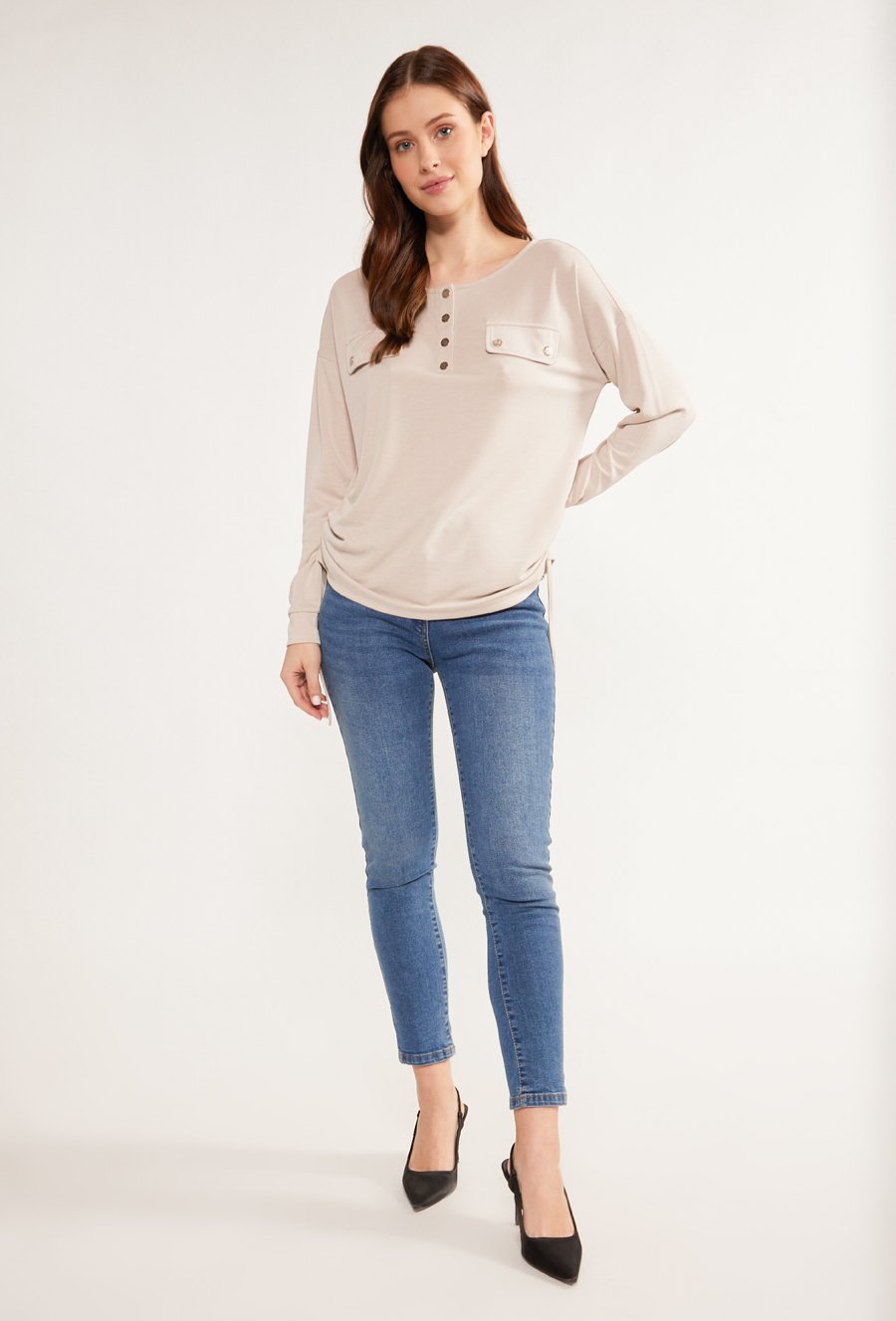 Bluza damska z ściągaczami