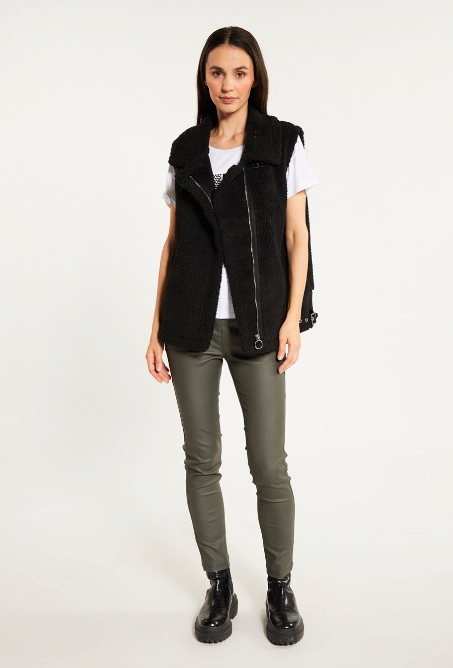 Kamizelka damska z barankowego materiału