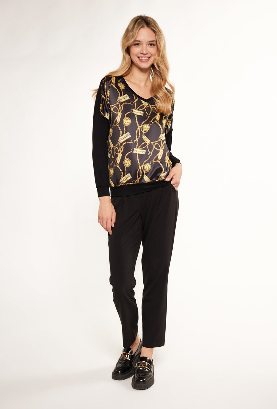 Wzorzysta bluzka damska