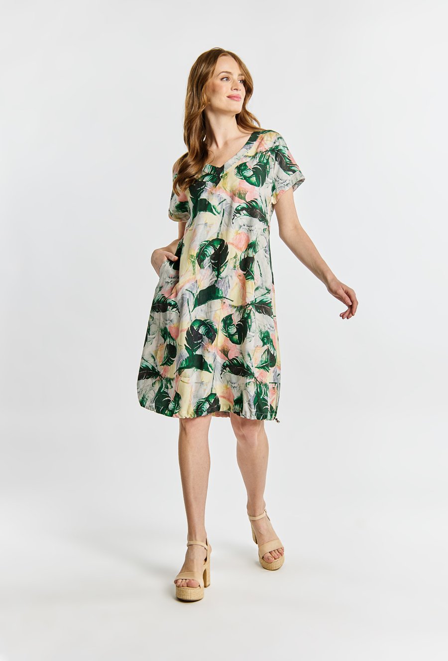 Sukienka z domieszką lnu