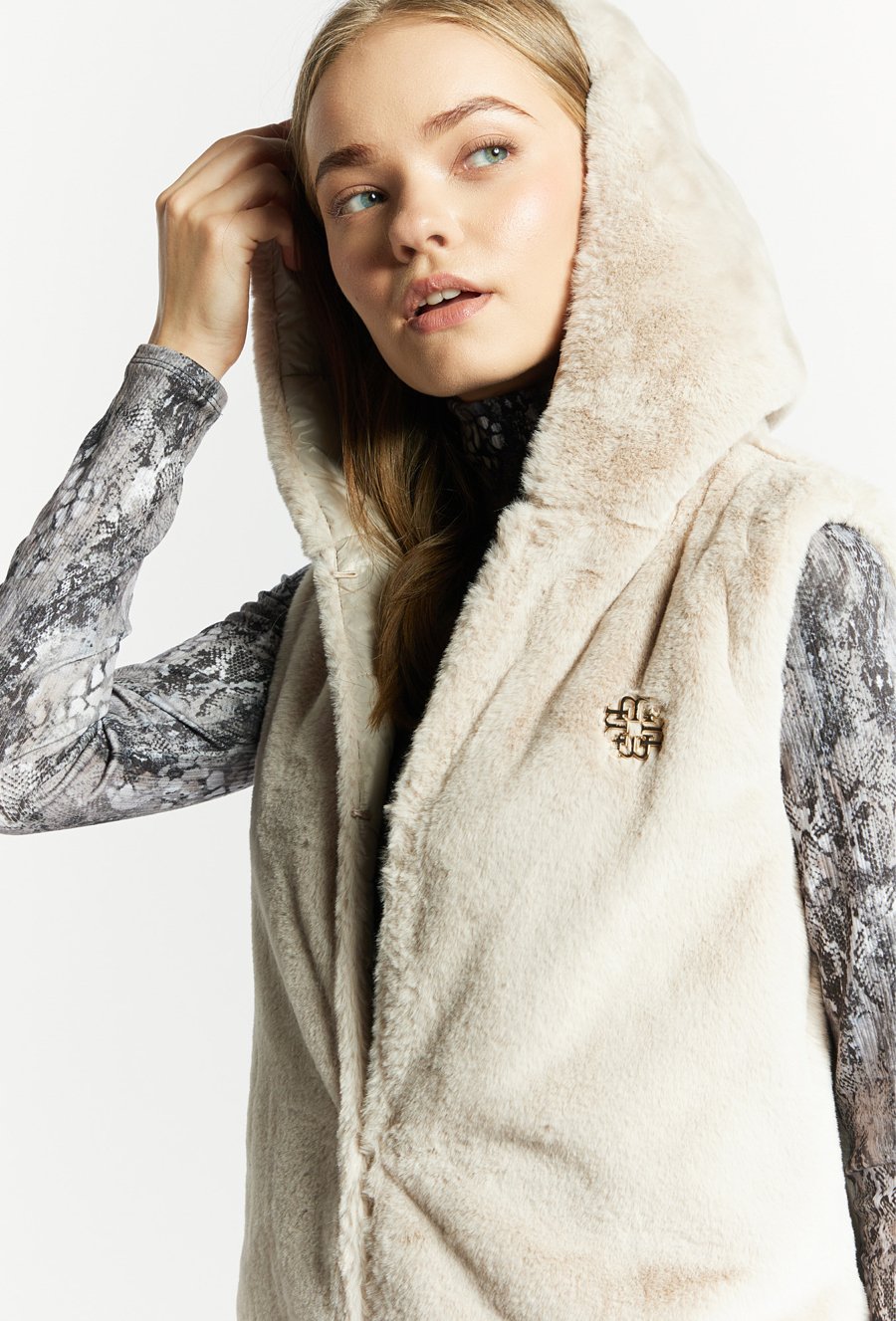 Dwustronna kamizelka damska