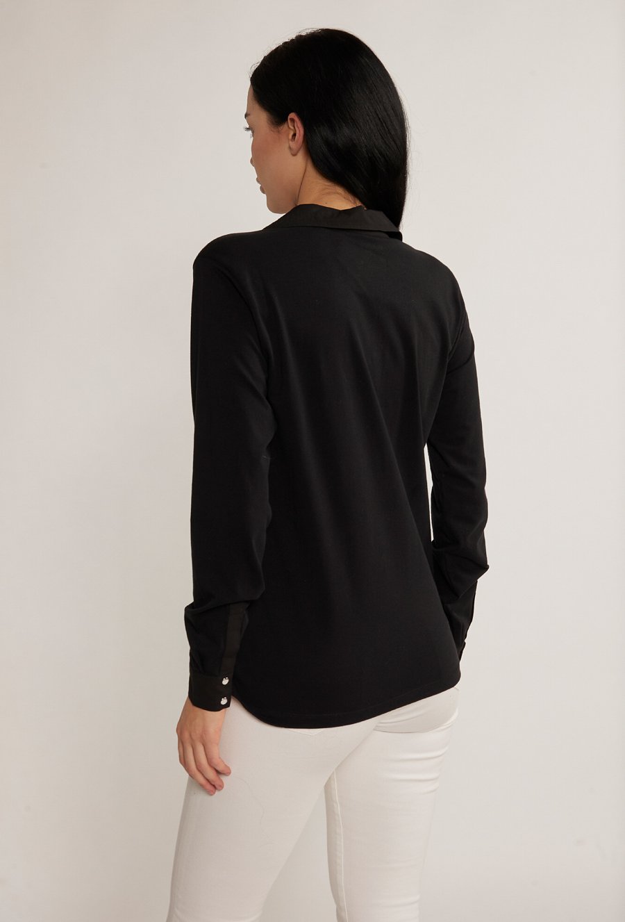 Gładka koszula z łączonych materiał&oacute;w