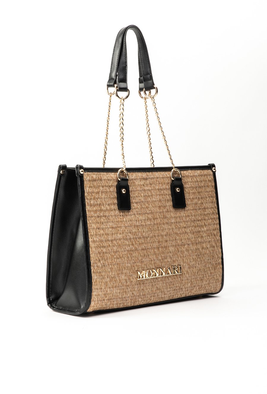 Torba typu koszyk ze słomkowym panelem