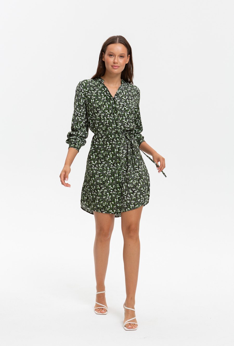 Wiskozowa tunika z paskiem