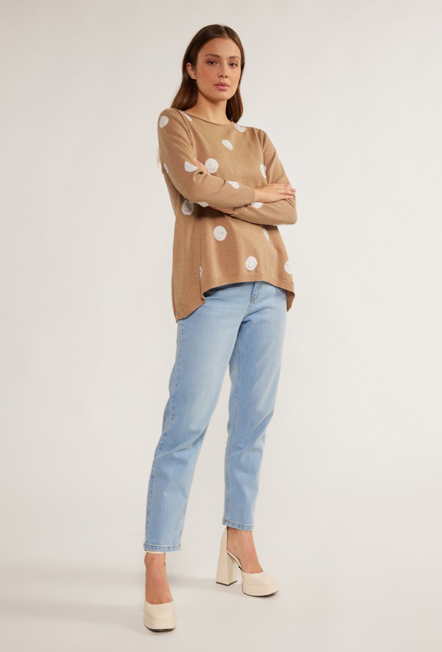 Sweter damski z buźkami