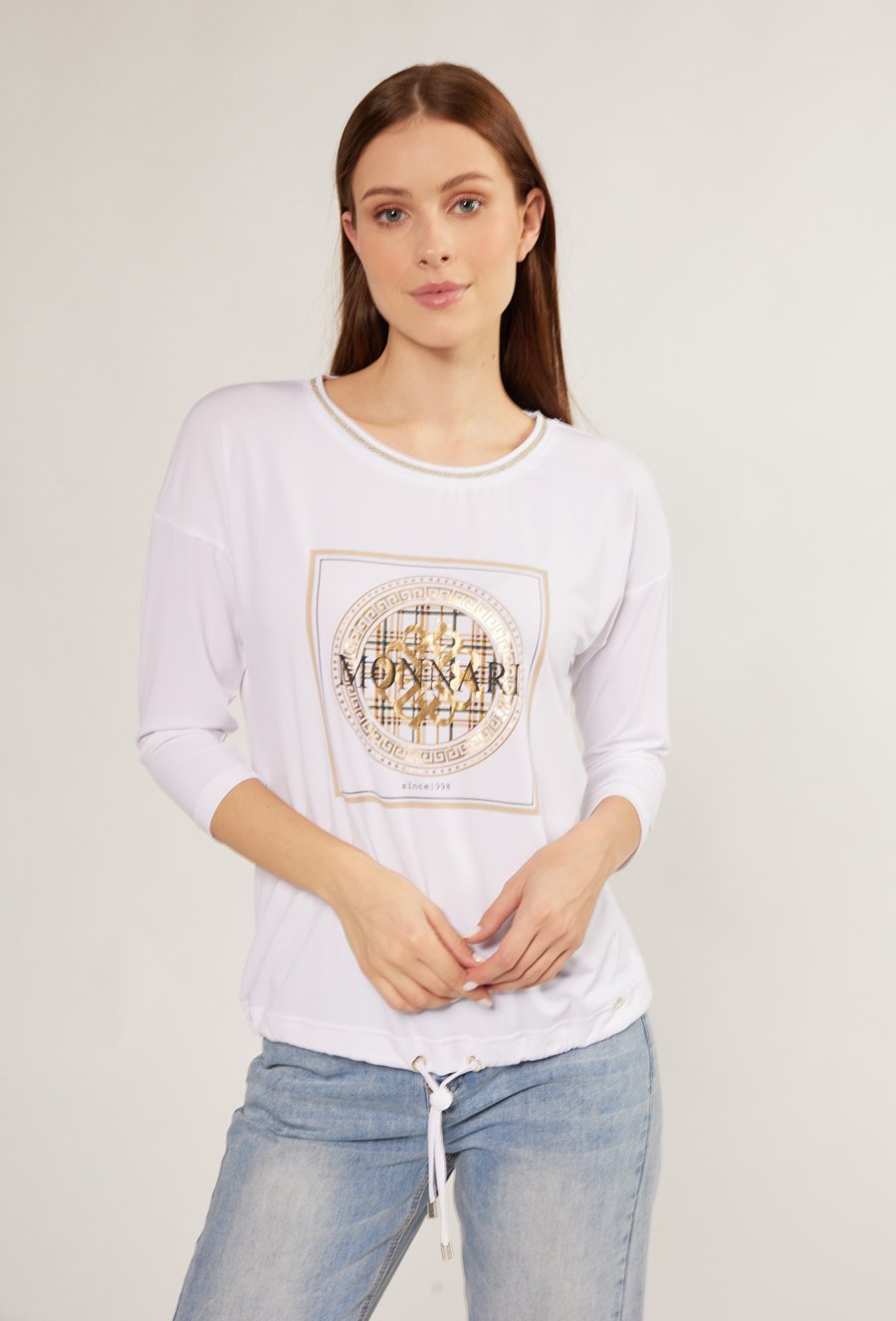 T-shirt damski z wiązaniem